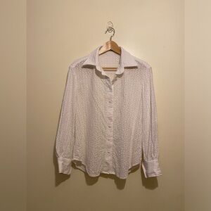 ANNA QUAN Classic White Button Down Shirt. Size 8